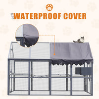 Outdoor Cat House Cat Enclosures 110" Large Kitten Playpen with