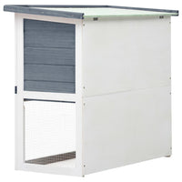 NNEVL Outdoor Rabbit Hutch 1 Door Grey Wood
