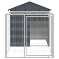 NNEVL Chicken Cage with Run Anthracite 117x201x123 cm Galvanised Steel