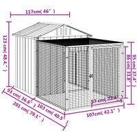 NNEVL Chicken Cage with Run Anthracite 117x201x123 cm Galvanised Steel