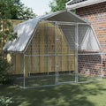 NNEVL Dog Cages 2 pcs with Roof and Door Silver Galvanised Steel
