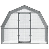 NNEVL Chicken Cages with Roof and Door Silver Galvanised Steel