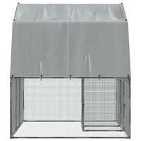 NNEVL Chicken Cages with Roof and Door Silver Galvanised Steel